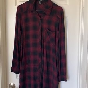 Forever 21 flannel button up dress